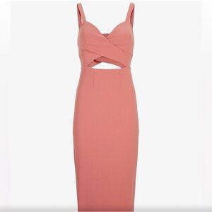 Express pink mauve midi dress